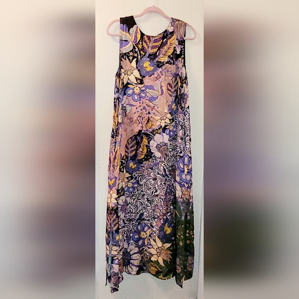 Anthropologie Floral Maxi Dress - Purple and Yellow